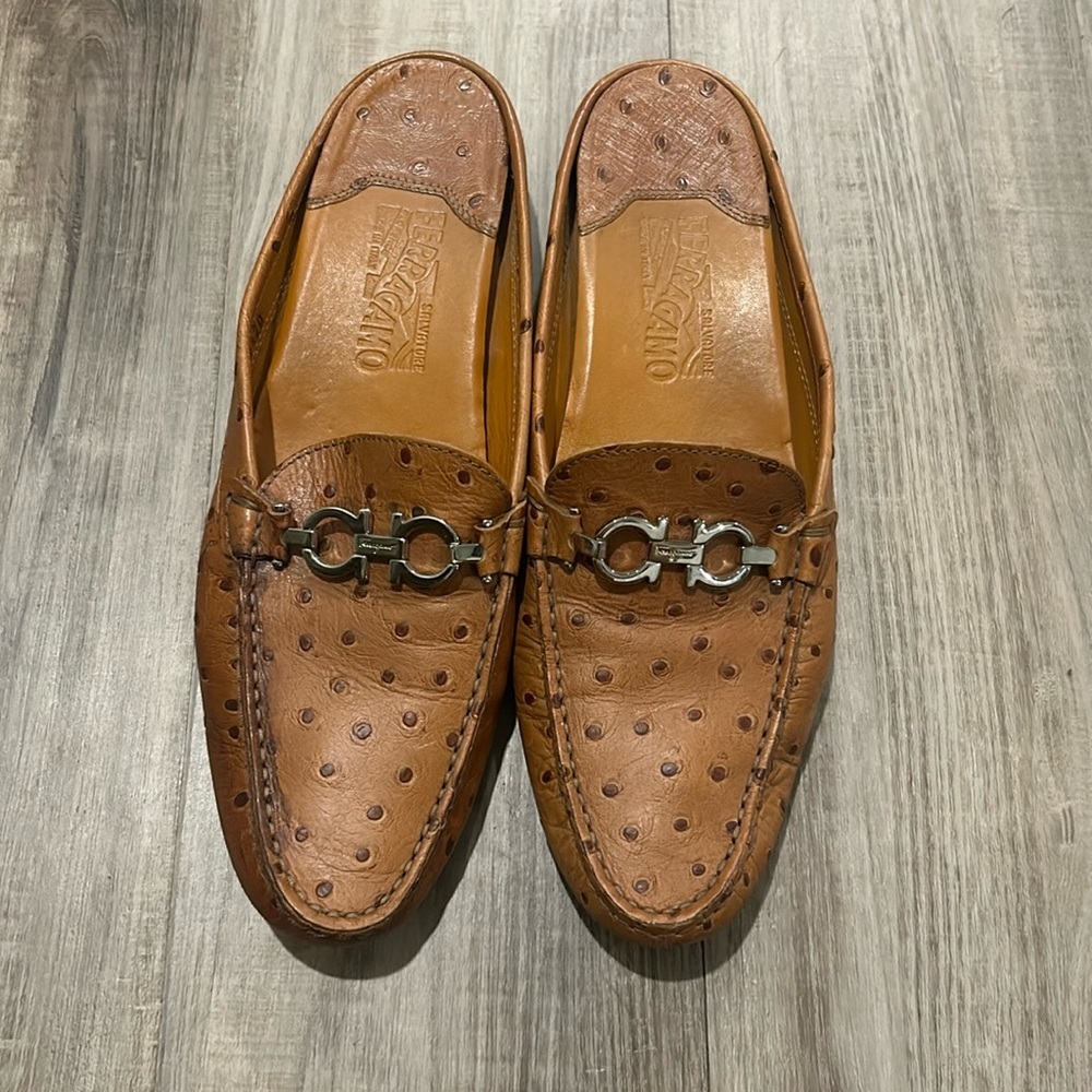 Salvatore Ferragamo ostrich men’s shoes